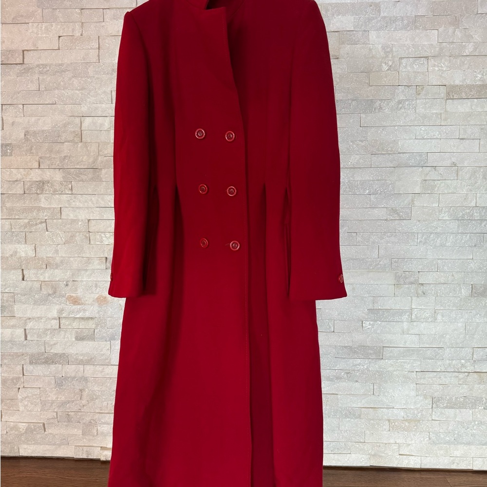 Vintage 100% Wool Red Winter Coat